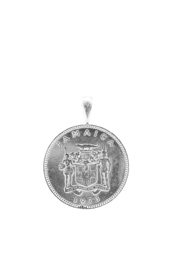 THE TOGGLE IV Necklace with Coin Pendant in Silver Online