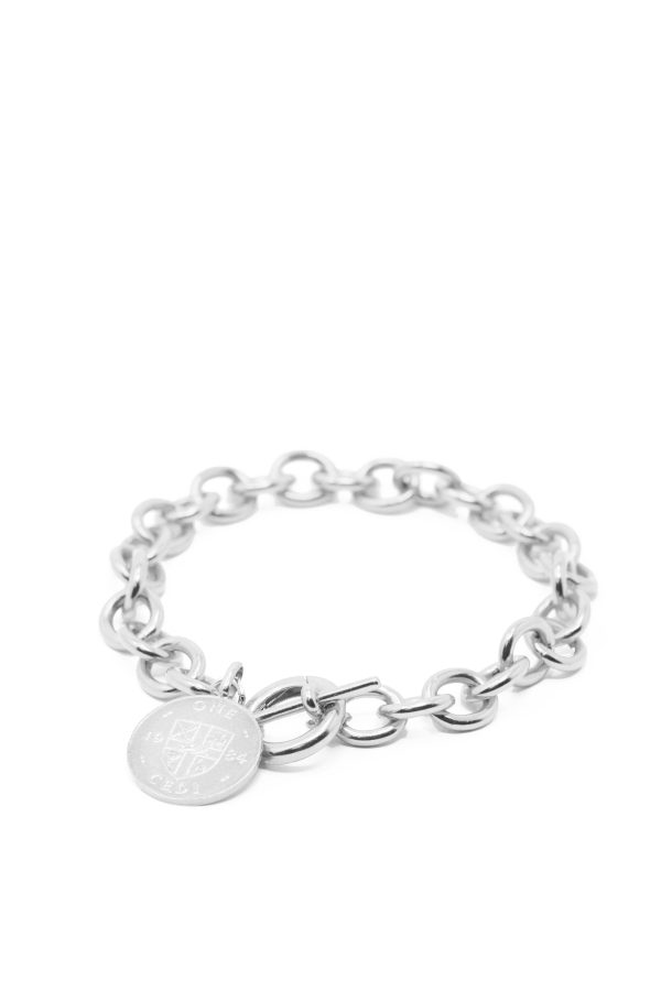 THE TOGGLE IV Bracelet with Coin Charm in Silver For Cheap