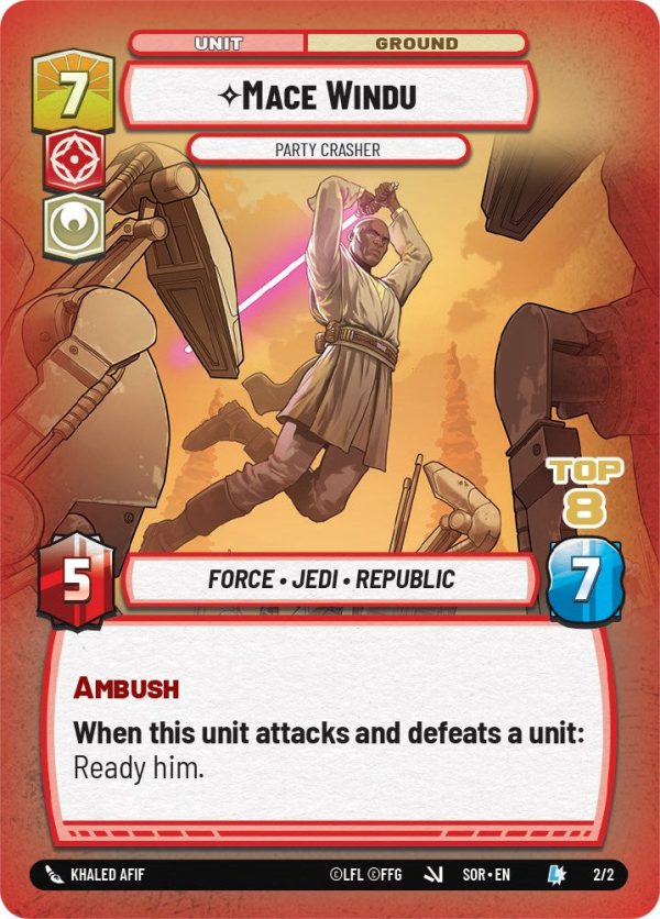 Mace Windu - Party Crasher (Top 8) (2 2) [Spark of Rebellion Promos] on Sale