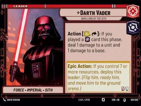 Darth Vader - Dark Lord of the Sith (Prerelease Promo) (001 002) [Spark of Rebellion Promos] For Cheap