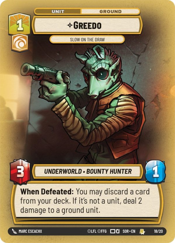 Greedo - Slow on the Draw (Weekly Play Promo) (18 20) [Spark of Rebellion Promos] For Cheap