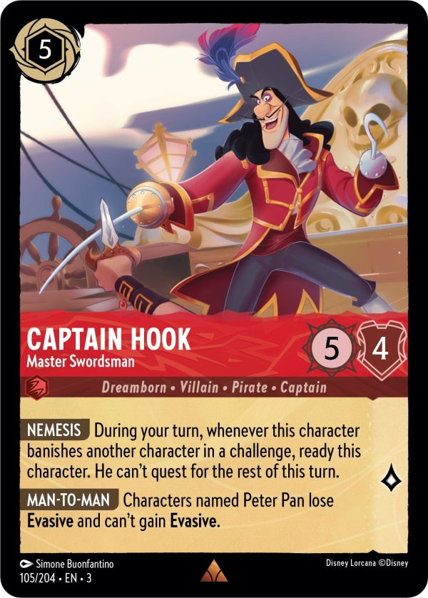 Captain Hook - Master Swordsman (105 204) [Into the Inklands] Hot on Sale