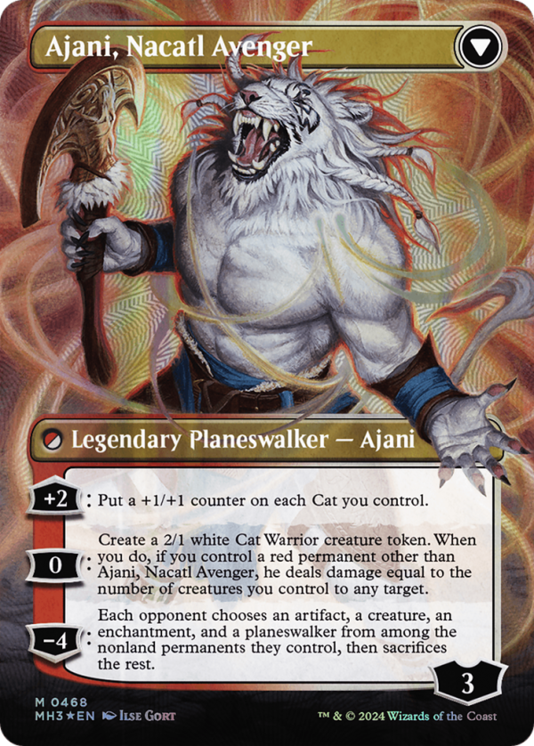 Ajani, Nacatl Pariah    Ajani, Nacatl Avenger (Borderless) (Textured Foil) [Modern Horizons 3] For Discount